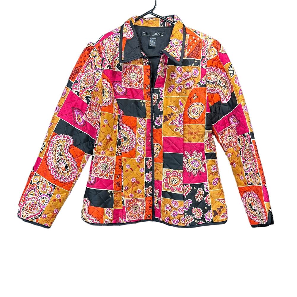 SilkLand Vibrant Paisley Patchwork Blazer
